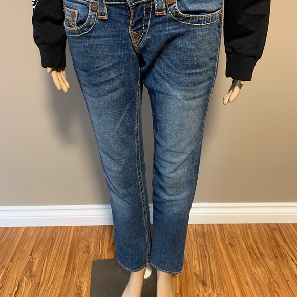 True Religion Women's Rainbow Gina Blue Jeans Size 26 - Picture 6 of 14